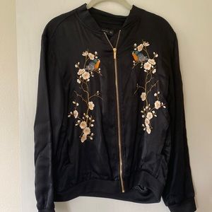 Zara Women Embroidered Bomber Jacket M